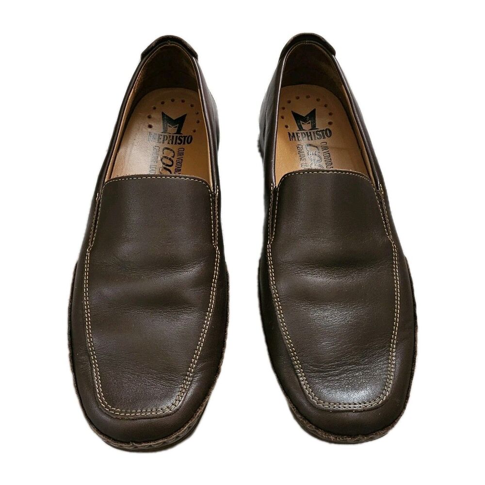 Mephisto Edlef Loafers Mens Size 8 Dark Brown Leather Slip On Leather Cool Air